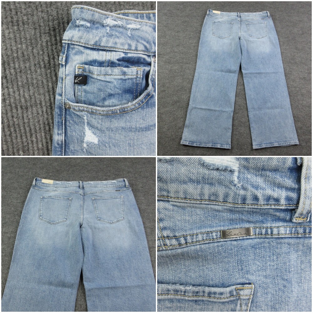 KanCan Jeans Womens 20W Blue Wide-Leg High Rise Distressed Stretch 41x32* NWT - Picture 15 of 16